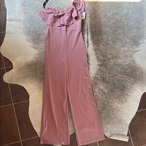 NWT Altar'd State Dusty Rose One-Shoulder Jumpsuit. Long length